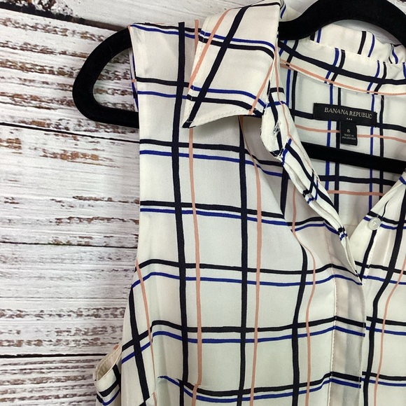 BANANA REPUBLIC SIZE 8 PLAID DRESS SUMMER BEACH VACATION GUC - Picture 7 of 16